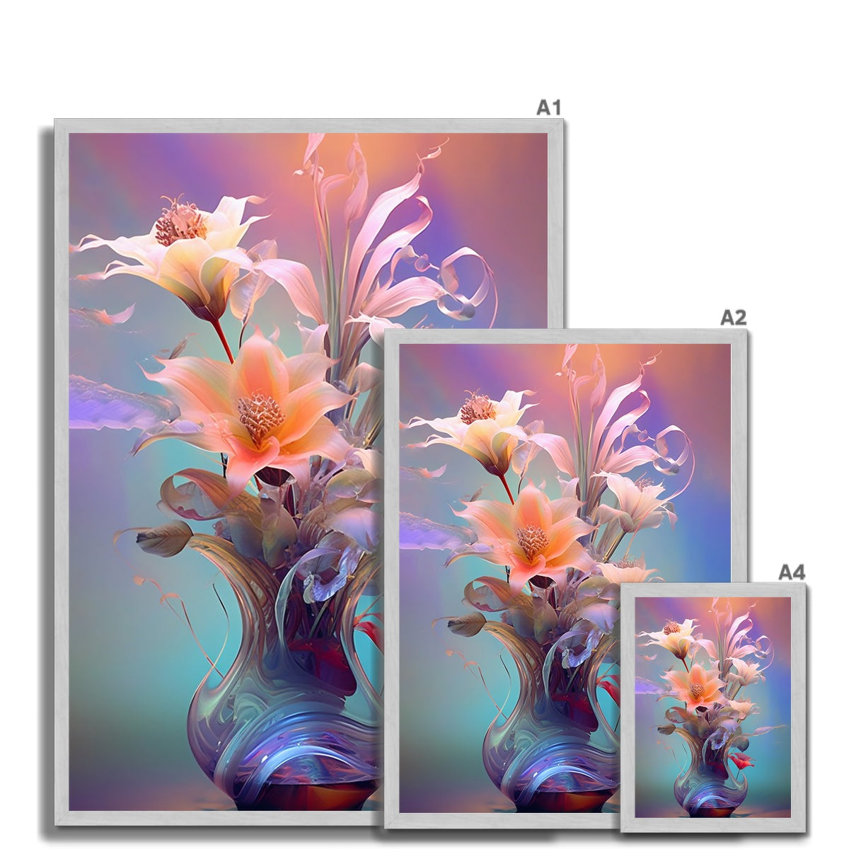 Flower Vase Antique Framed Print