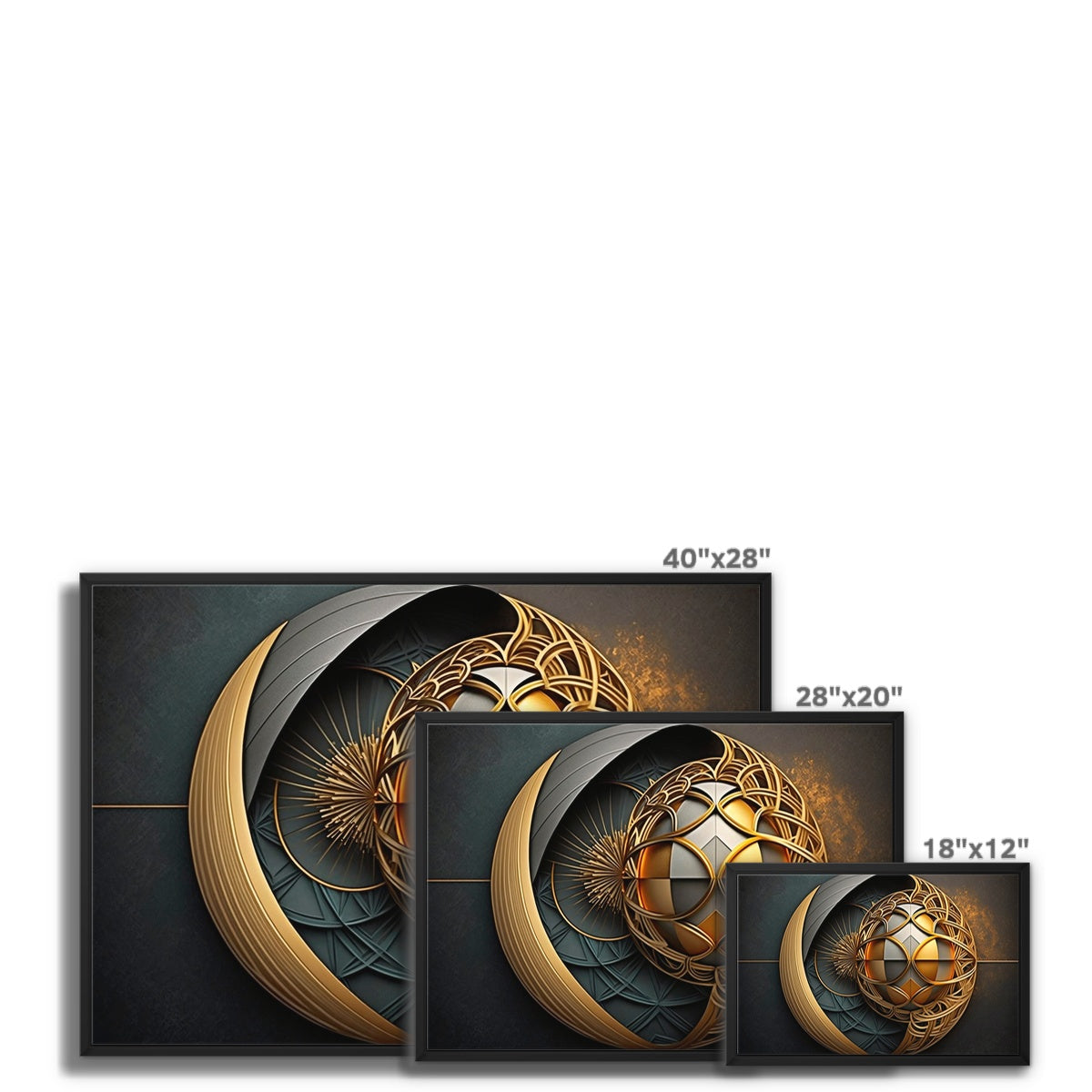 Ornate Sphere Float Framed Canvas