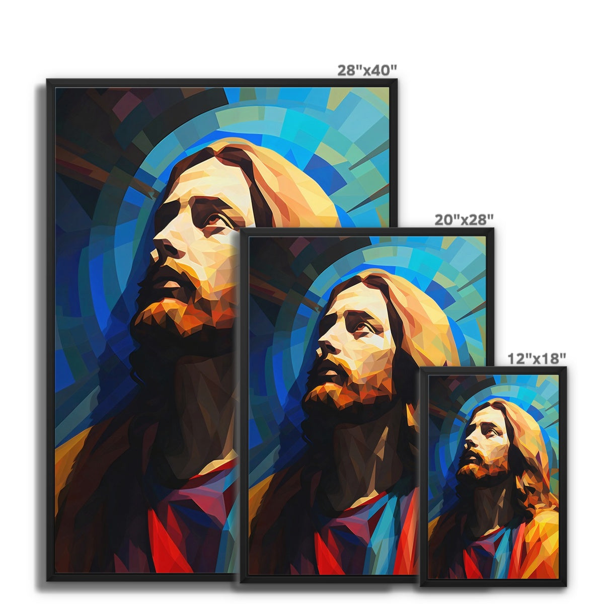 Christ in Prism Float Framed Canvas