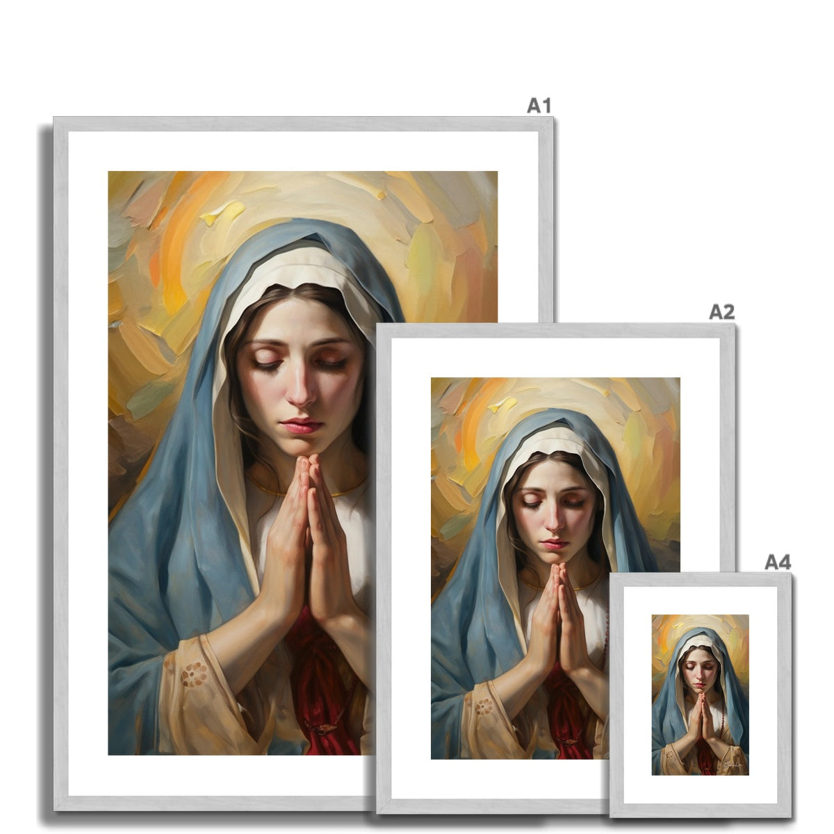 Mary's Devotion Antique Framed & Mounted Print