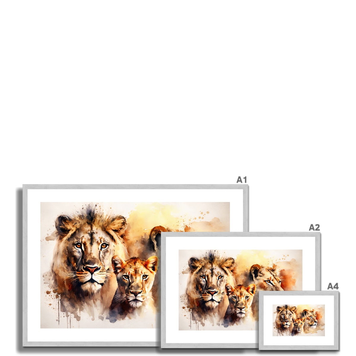 Watercolor Majesty Antique Framed & Mounted Print