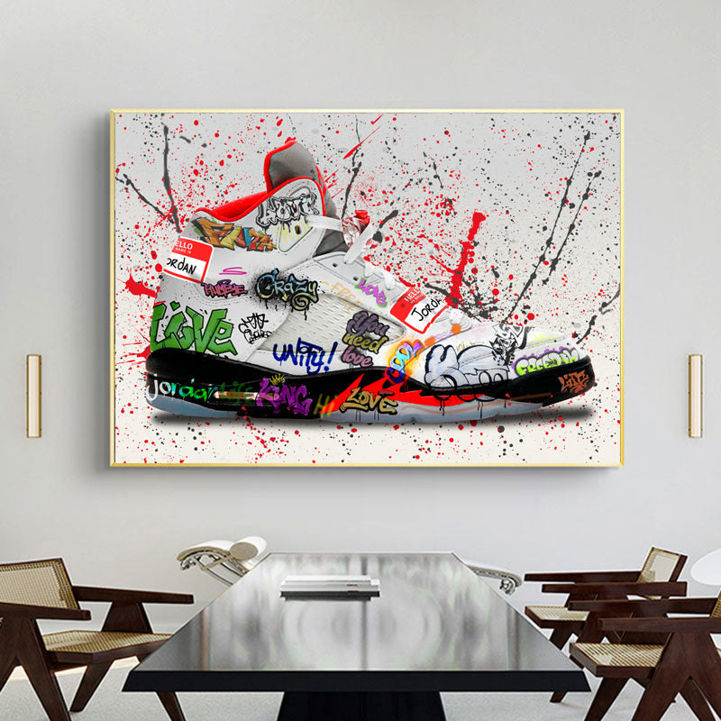 Jordan 5 Fire Red GRAFFITI CANVAS