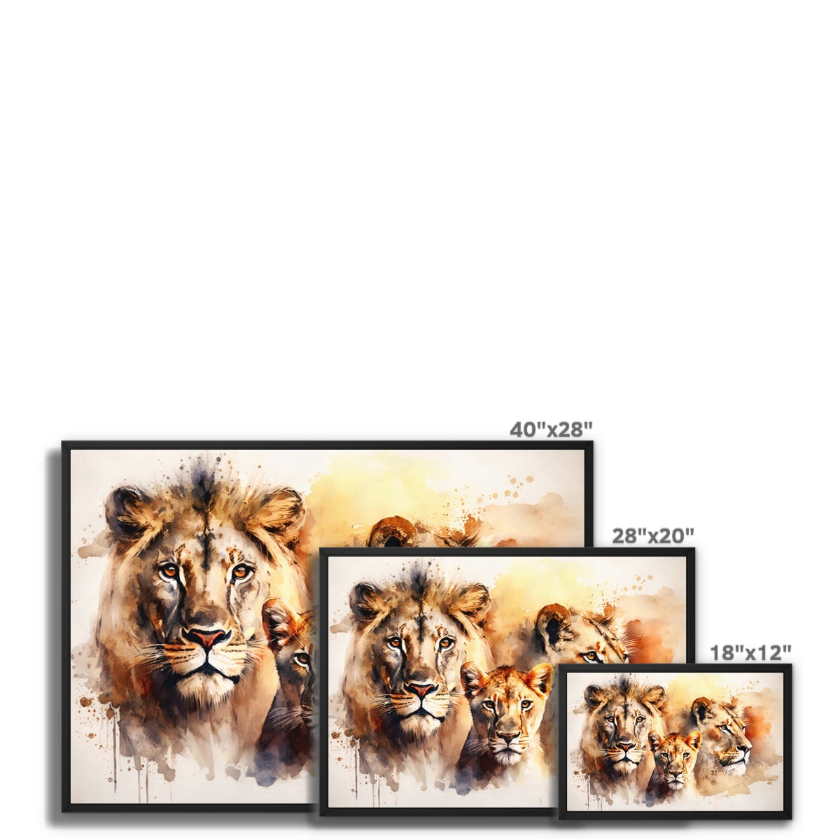 Watercolor Majesty Float Framed Canvas