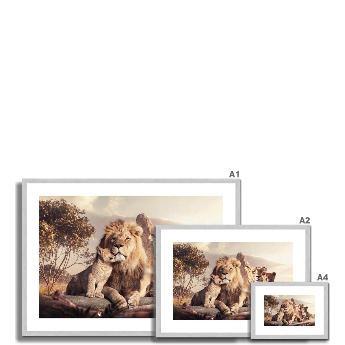 Kings of the Wild Antique Framed & Mounted Print