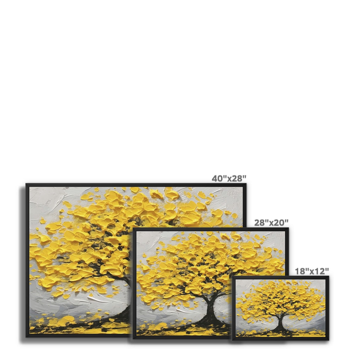 Golden Flourish Float Framed Canvas