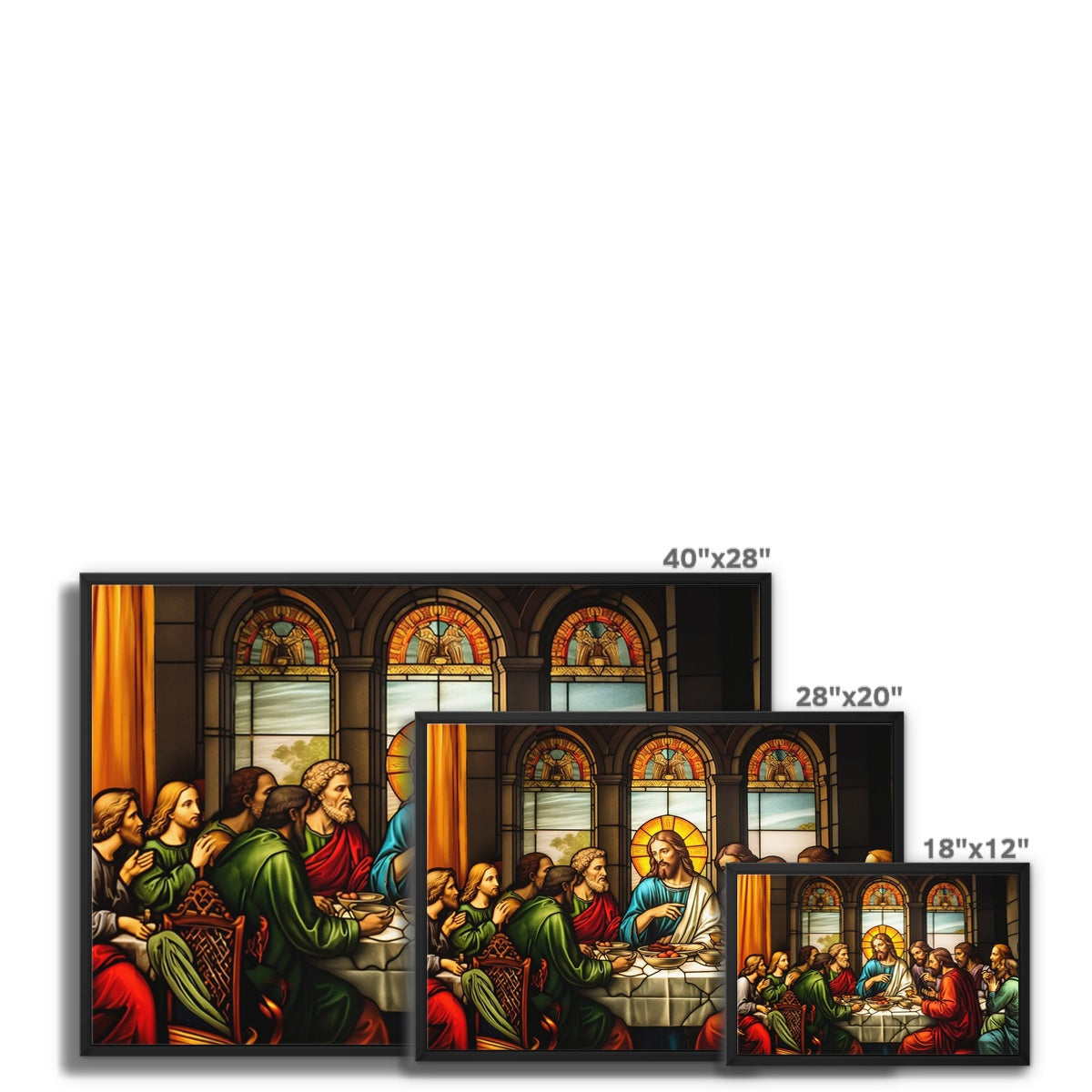 The Last Supper Float Framed Canvas