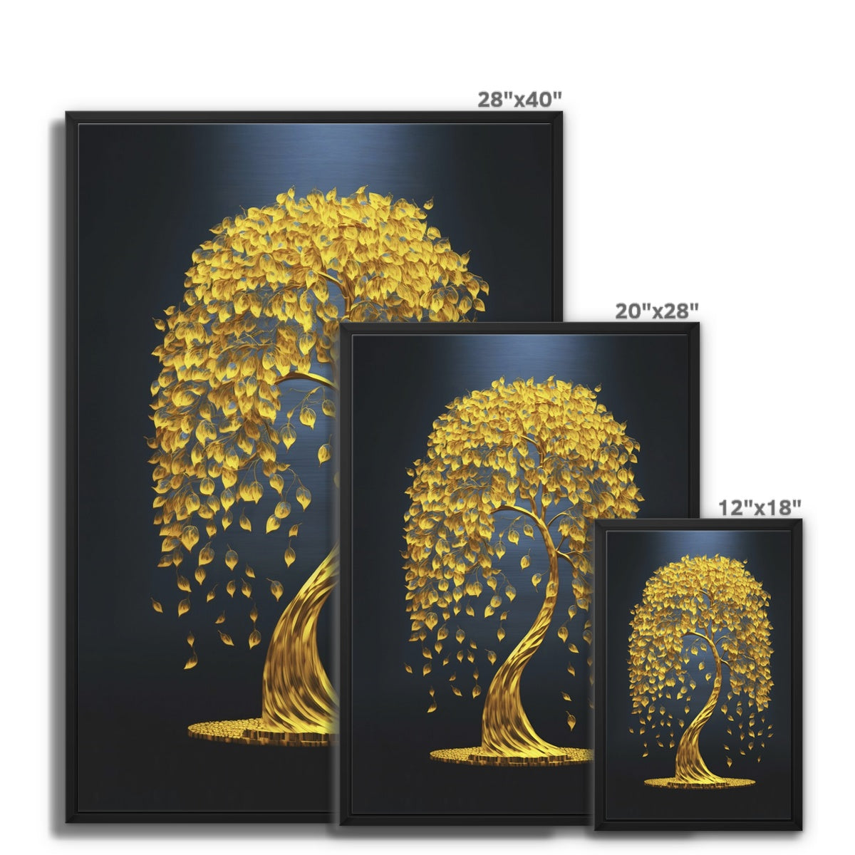Golden Elegance - Float Framed Canvas