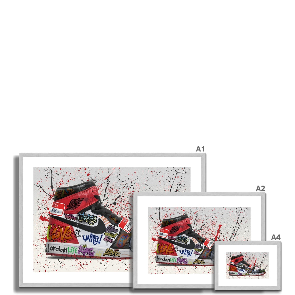 Jordan 1 OG Graffiti Antique Framed & Mounted Print