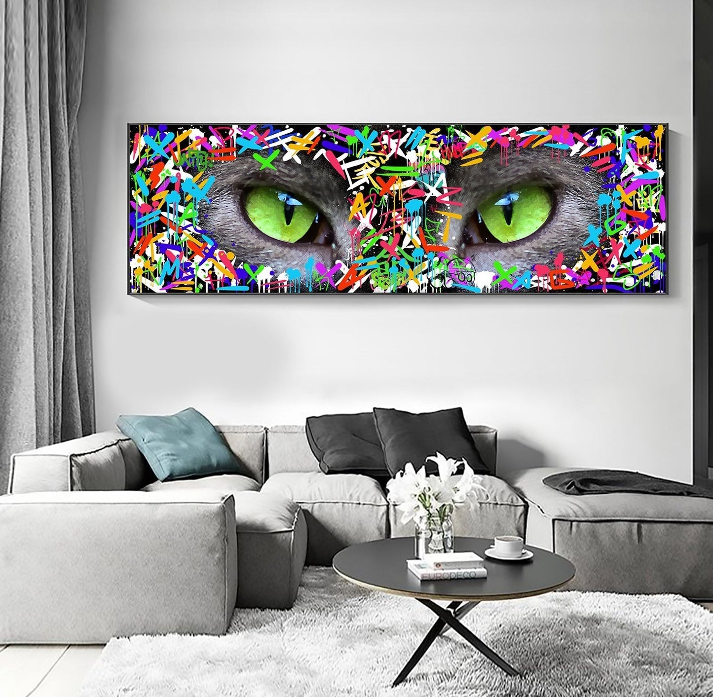 Cat Eyes Green Street Art