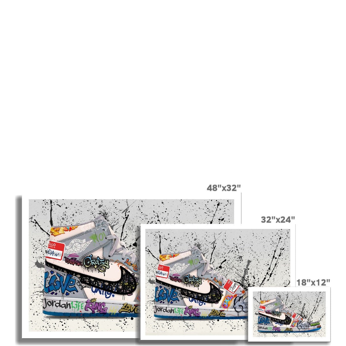 Jordan Dior OG Graffiti Rolled Canvas