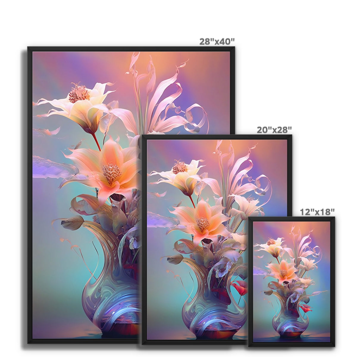 Flower Vase Float Framed Canvas