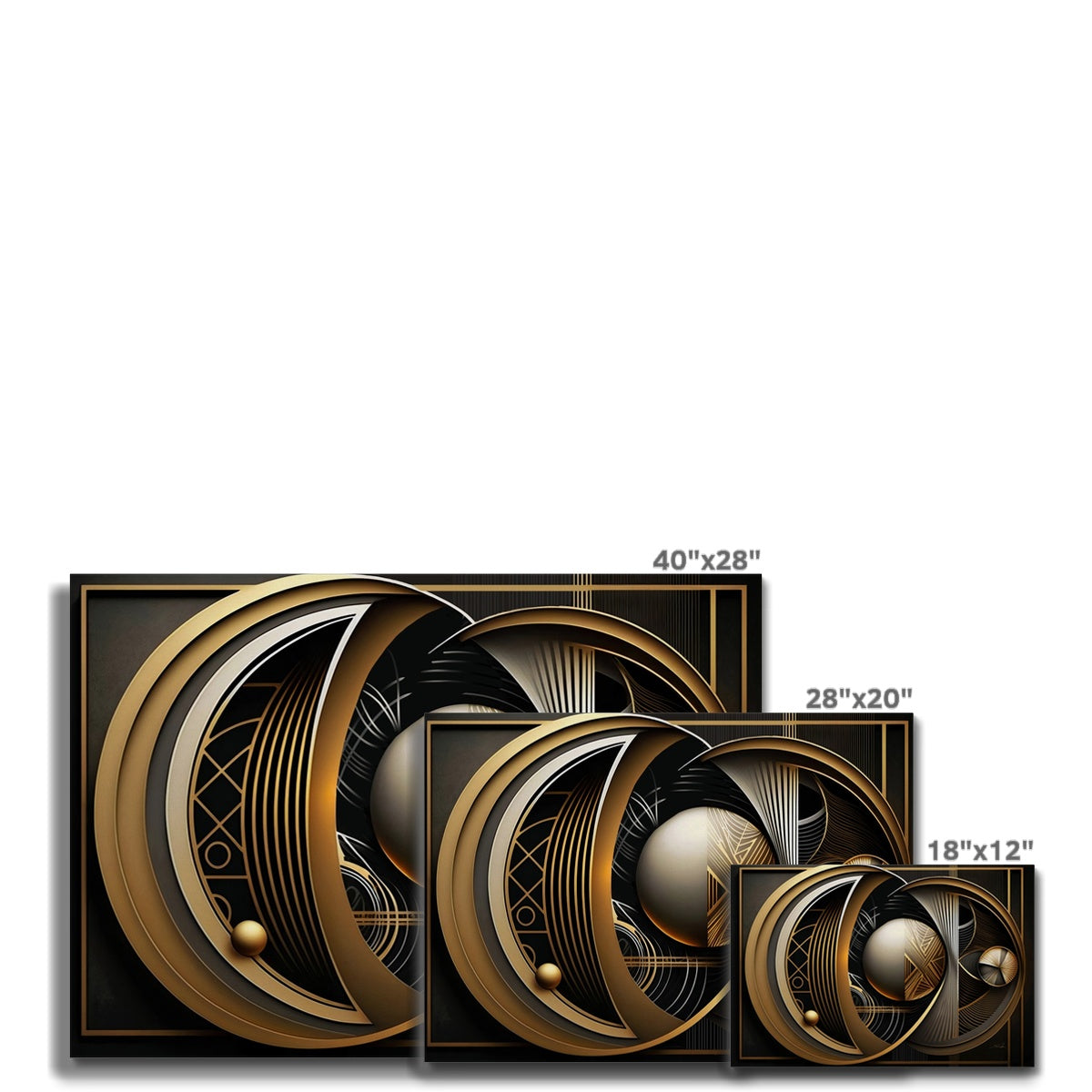 Golden Geometry Framed Canvas