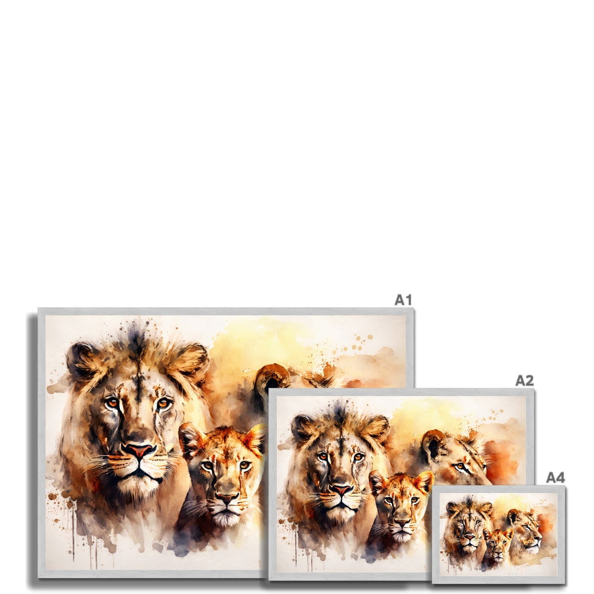 Watercolor Majesty Antique Framed Print