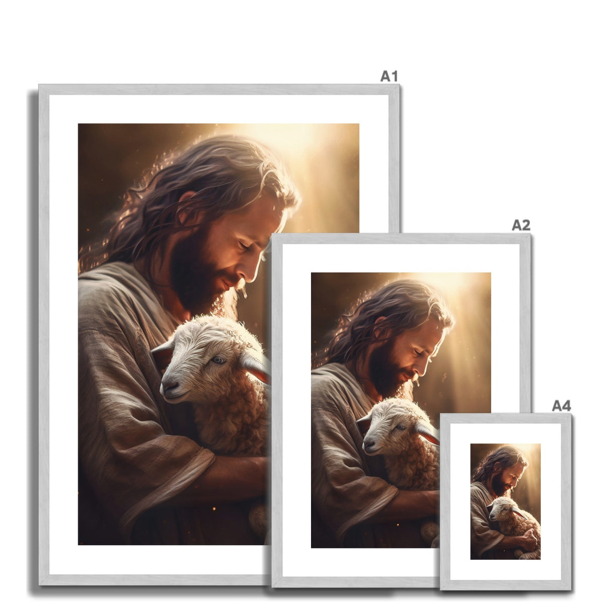 Eternal Shepherd Antique Framed & Mounted Print