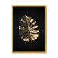 Golden Monstera  Antique Framed Print
