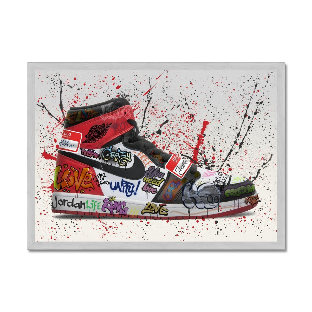 Jordan 1 OG Graffiti Antique Framed Print