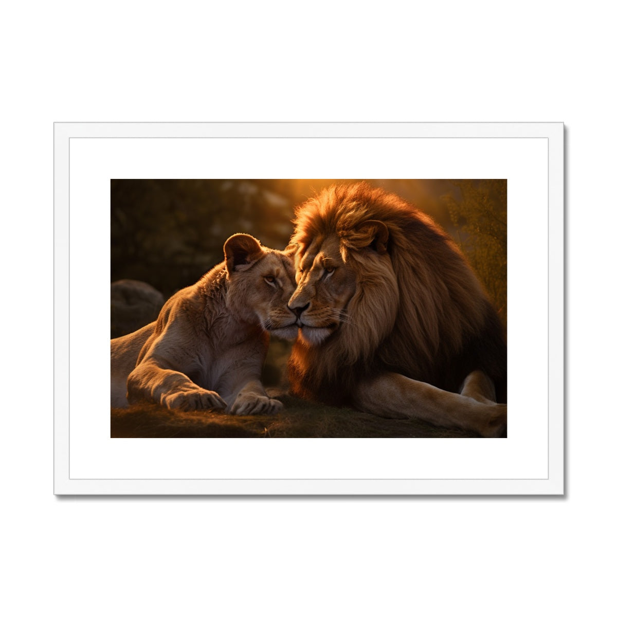 The Lion's Bond Framed & Mounted Print