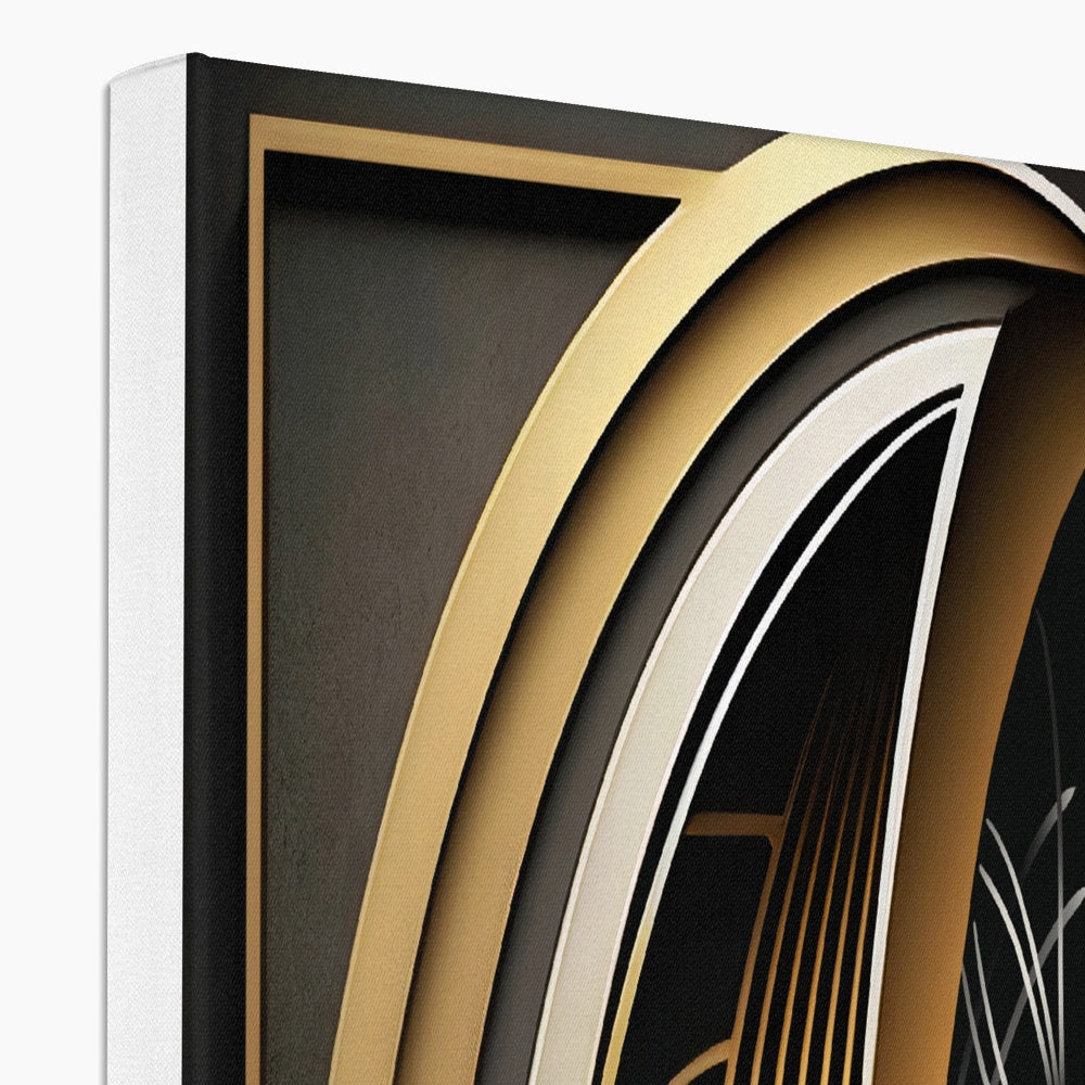 Golden Geometry  Framed Canvas