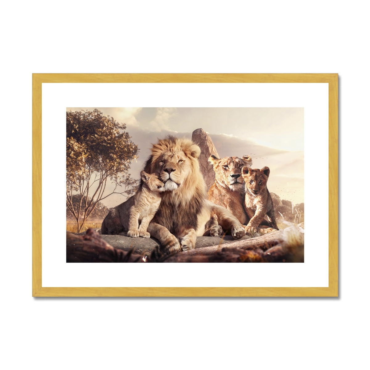 Kings of the Wild Antique Framed & Mounted Print