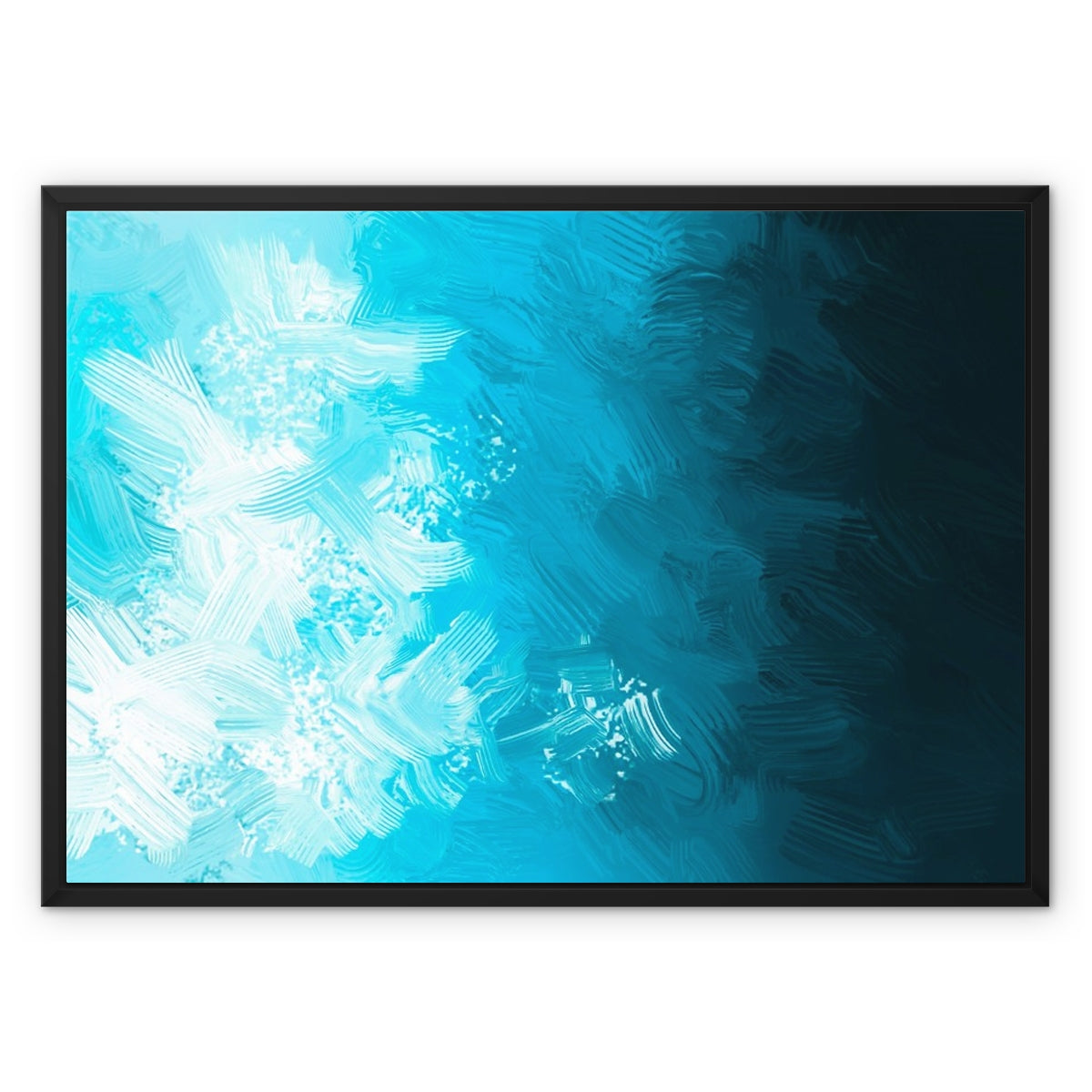 Blue Abyss Float Framed Canvas