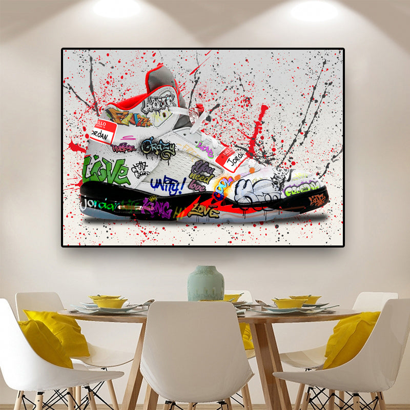Jordan 5 Fire Red GRAFFITI CANVAS