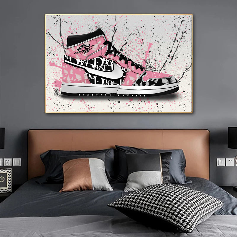 Pink Jordan 1 OG Graffiti Canvas