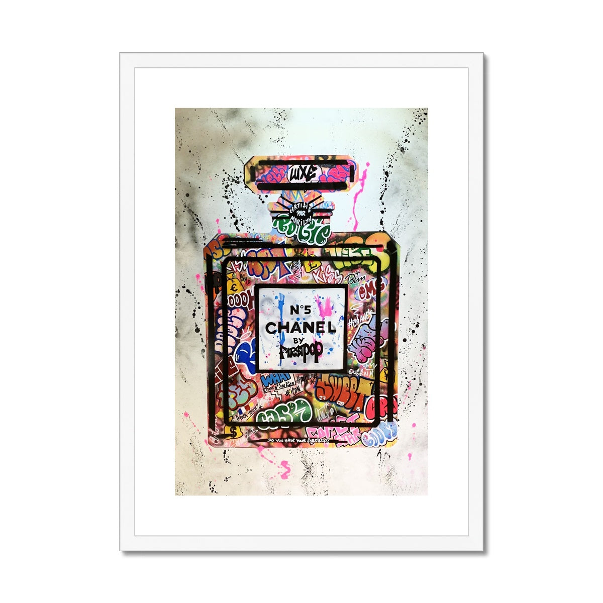 Chanel No 5 Graffiti Framed & Mounted Print