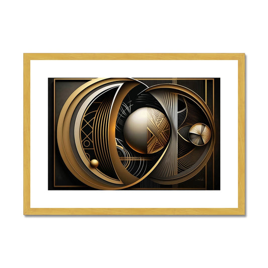 Golden Geometry Antique Framed & Mounted Print