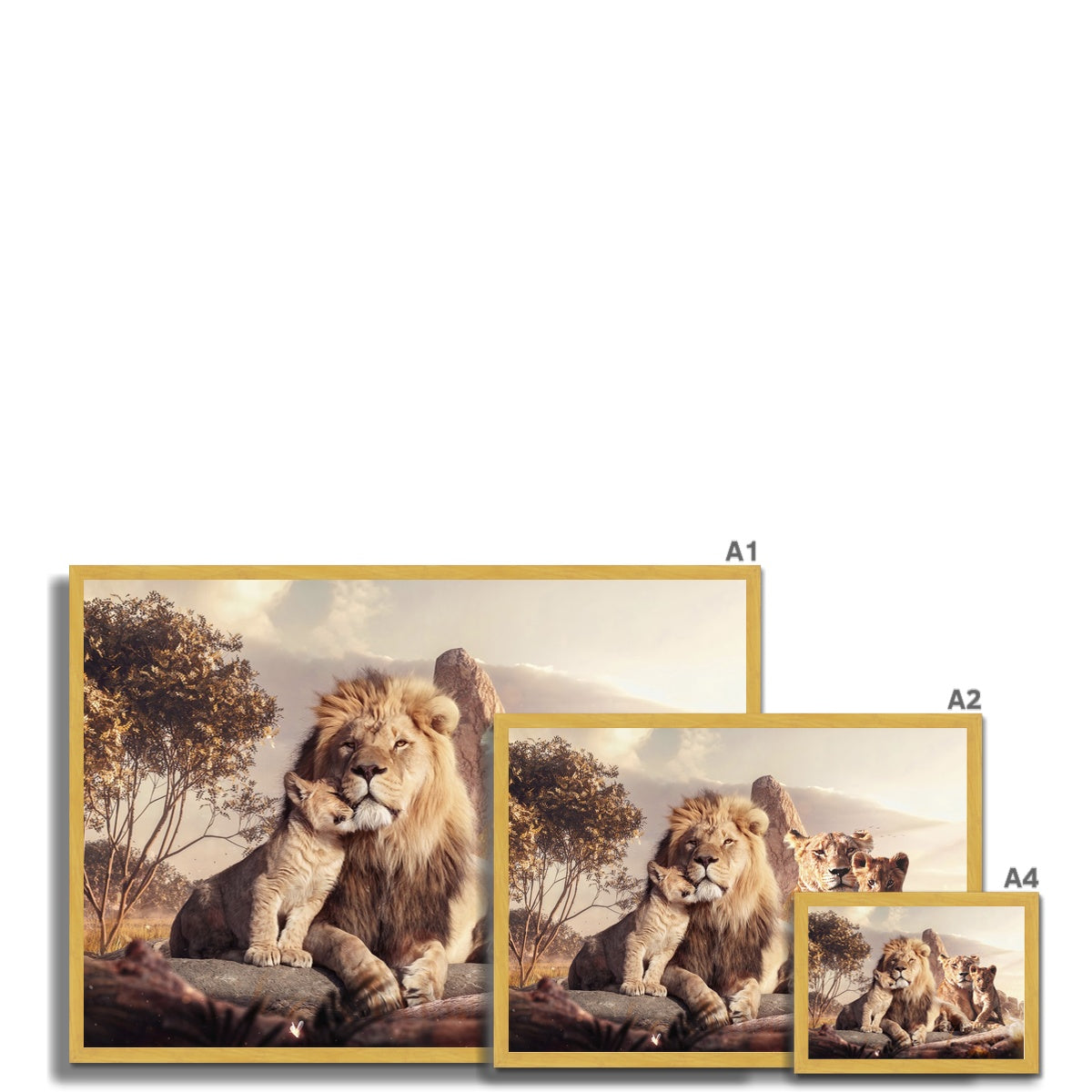 Kings of the Wild Antique Framed Print