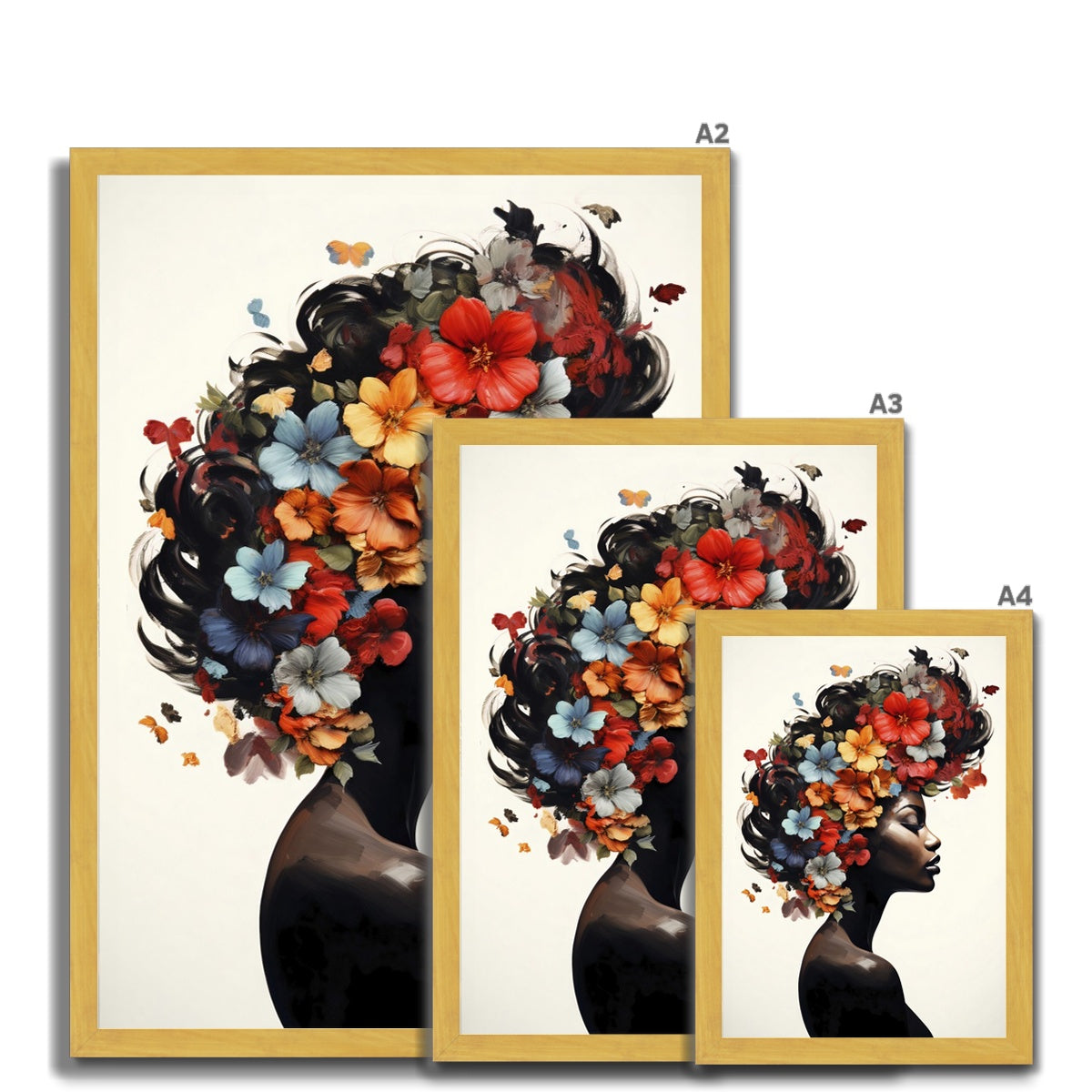Flower Hair  Antique Framed Print