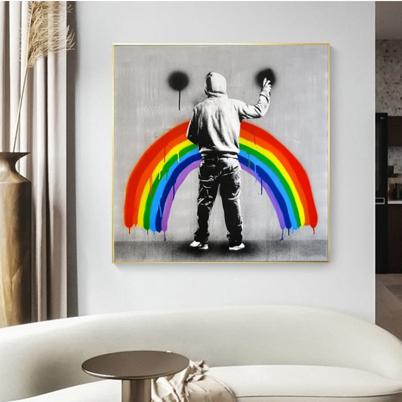 Rainbow Drip Graffiti canvas