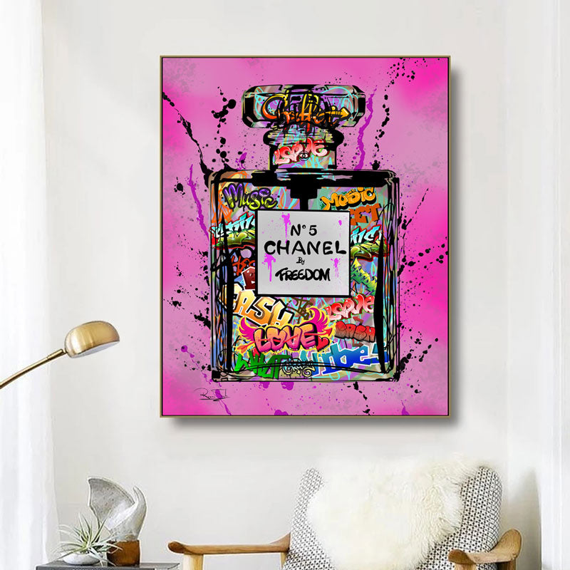 Chanel No 5 Graffiti art - Pink – Kanvasartkingdom