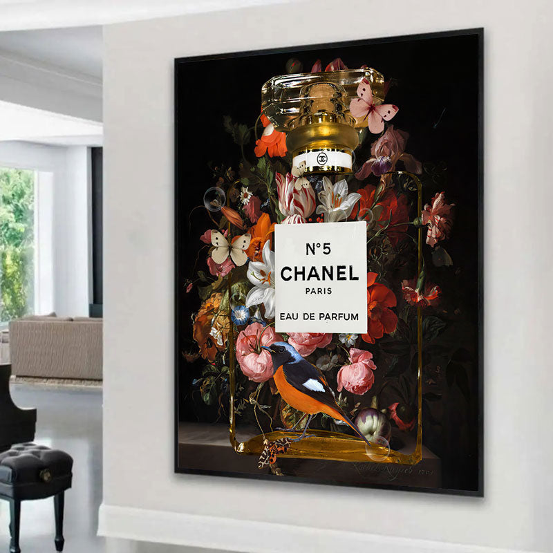Chanel No 5 Floral Bird – Kanvasartkingdom