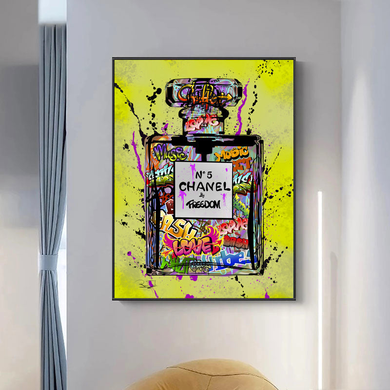 Chanel No 5 Graffiti art - Yellow