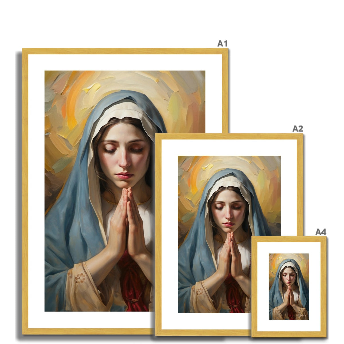 Mary's Devotion Antique Framed & Mounted Print