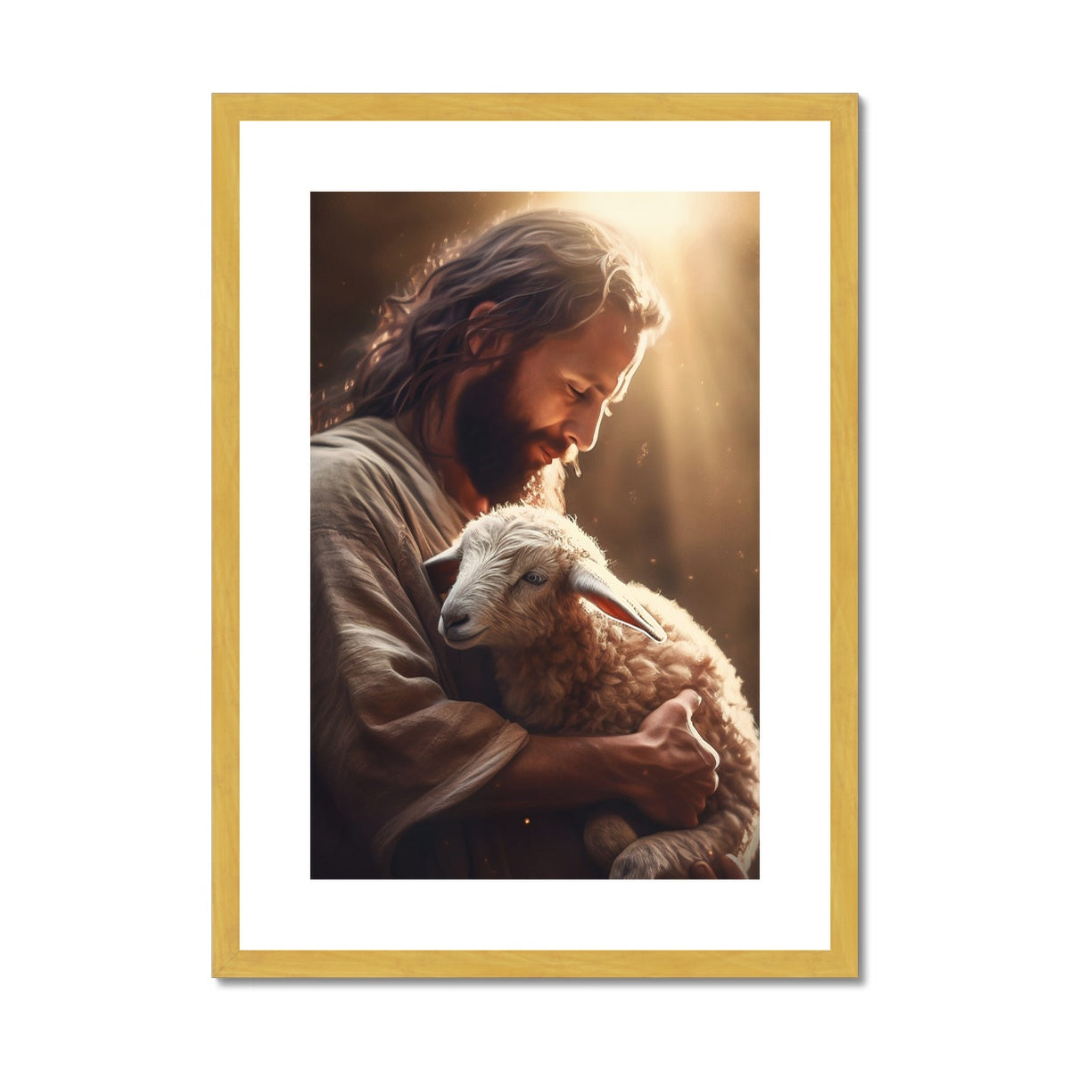 Eternal Shepherd Antique Framed & Mounted Print