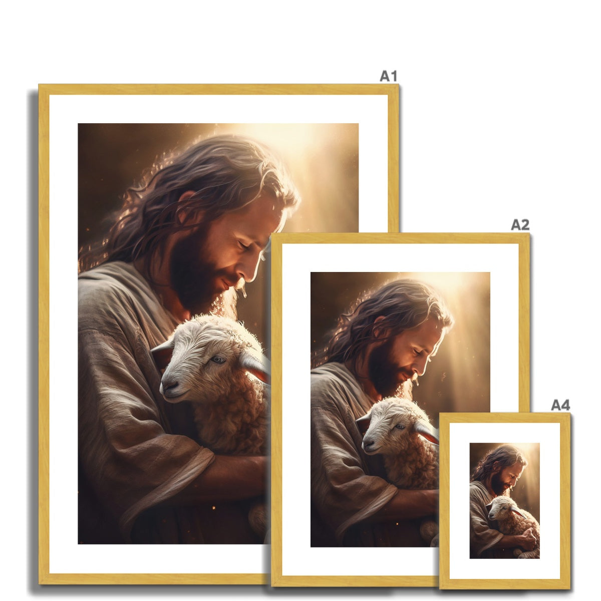 Eternal Shepherd Antique Framed & Mounted Print