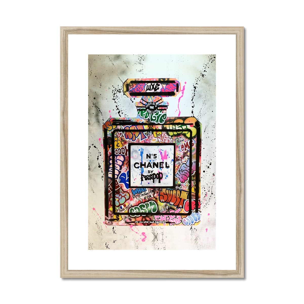 Chanel No 5 Graffiti Framed & Mounted Print