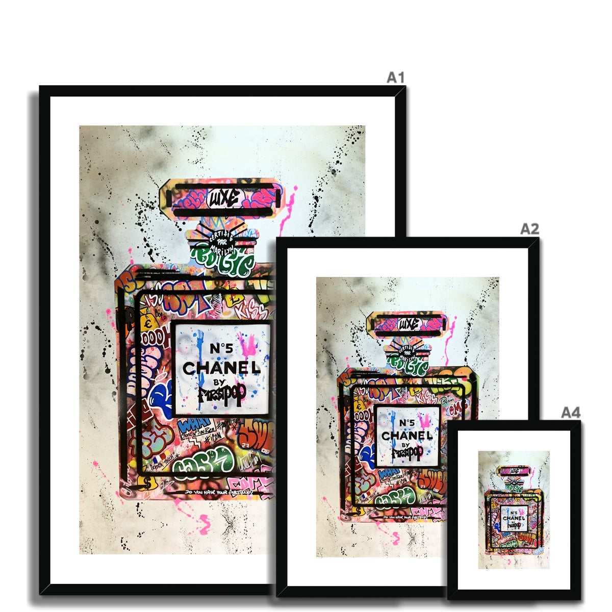Chanel No 5 Graffiti Framed & Mounted Print