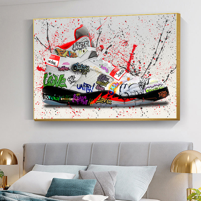 Jordan 5 Fire Red GRAFFITI CANVAS