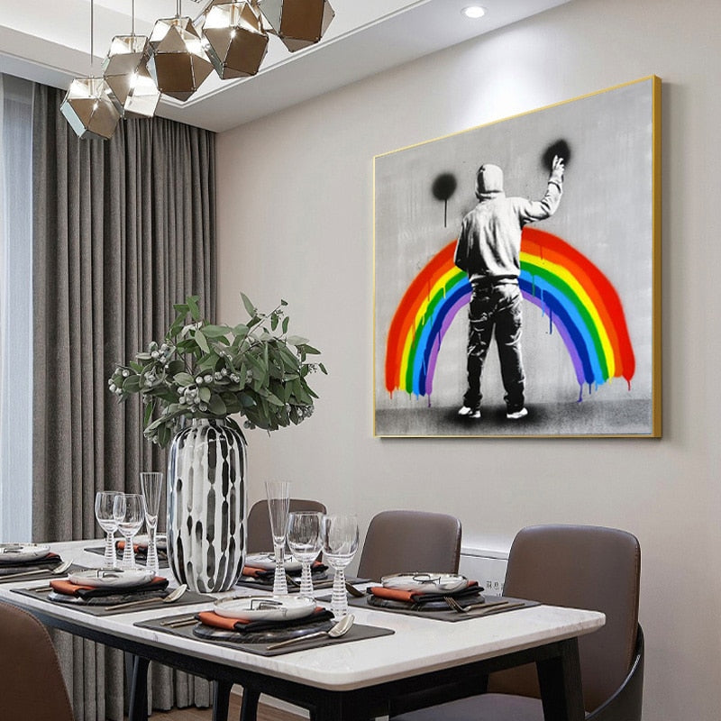 Rainbow Drip Graffiti canvas