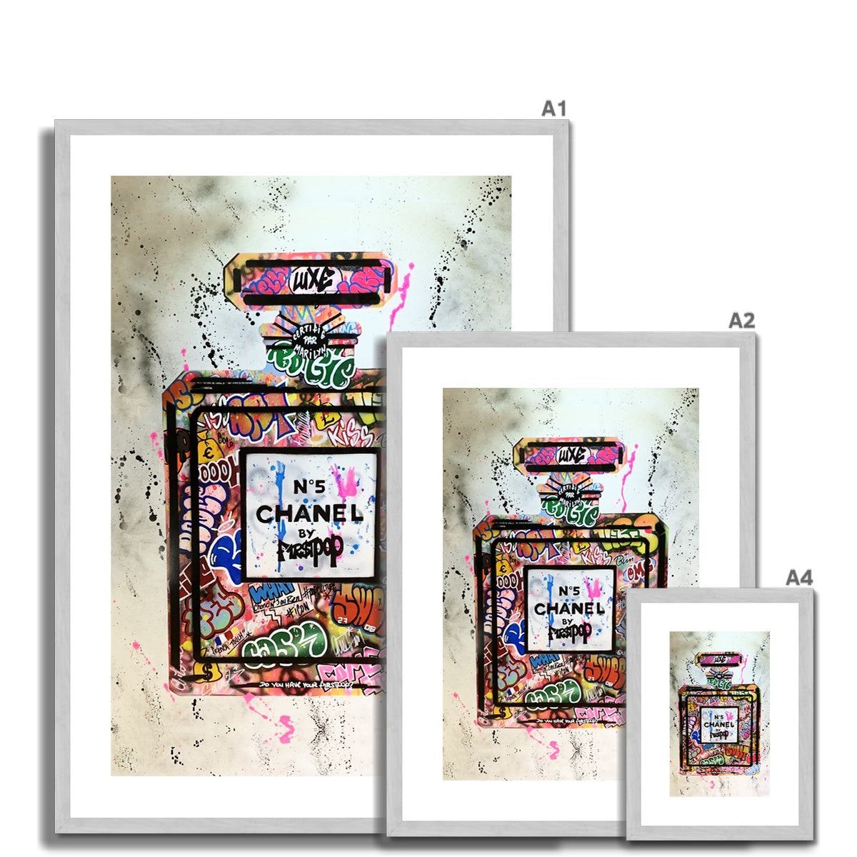 Chanel No 5 Graffiti Antique Framed & Mounted Print