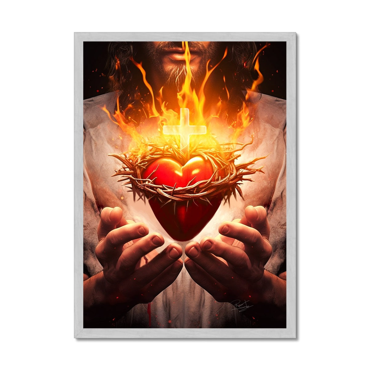 Heart of Divine Love Antique Framed Print