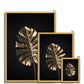 Golden Monstera  Antique Framed Print