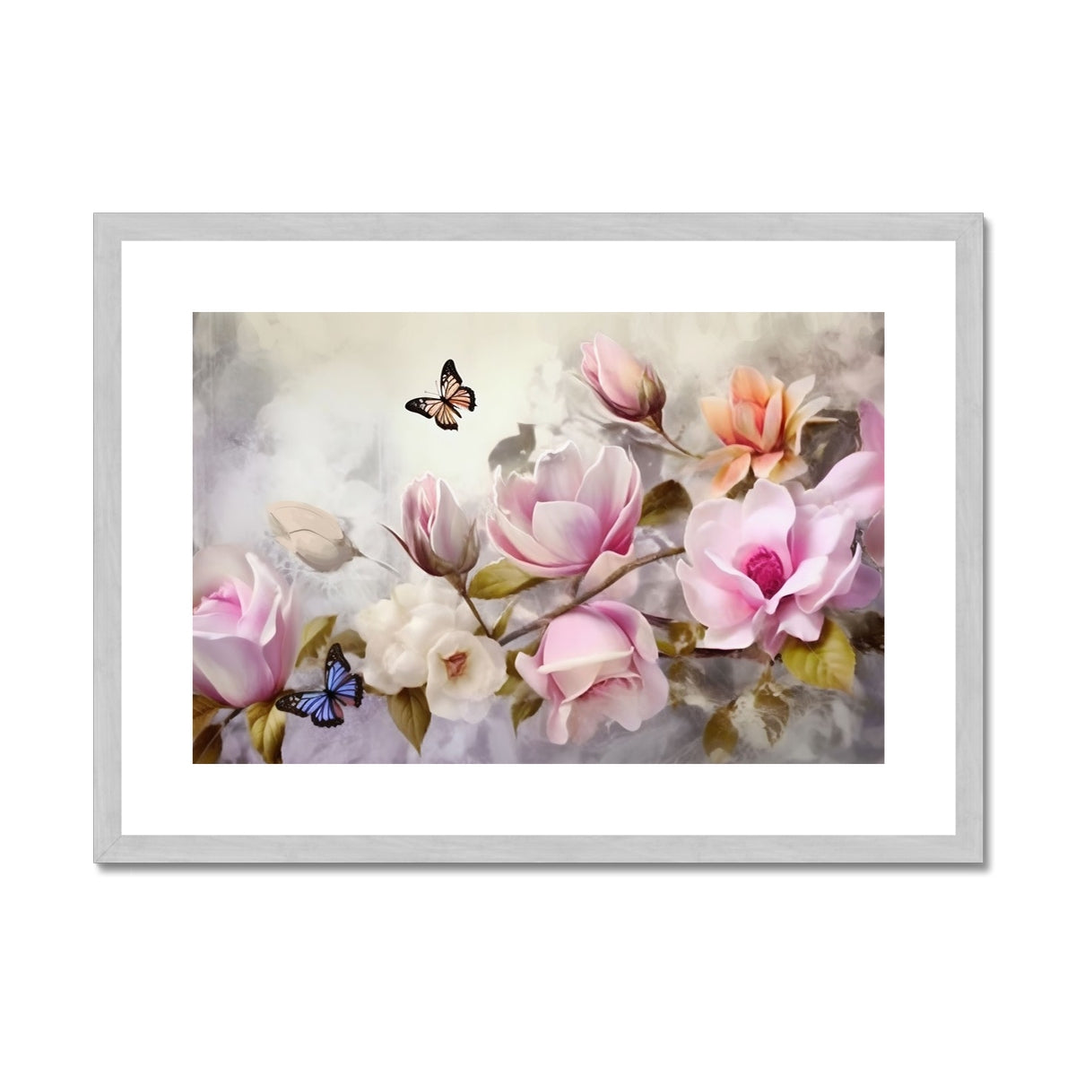 Whispering Blooms Antique Framed & Mounted Print