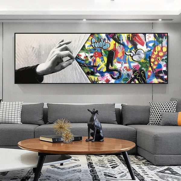 Behind the Curtain Pinch graffiti art