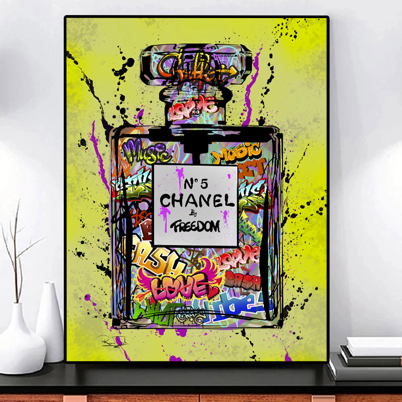 Chanel No 5 Graffiti art - Yellow