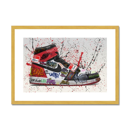 Jordan 1 OG Graffiti Antique Framed & Mounted Print