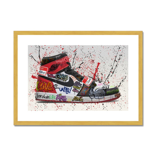 Jordan 1 OG Graffiti Antique Framed & Mounted Print
