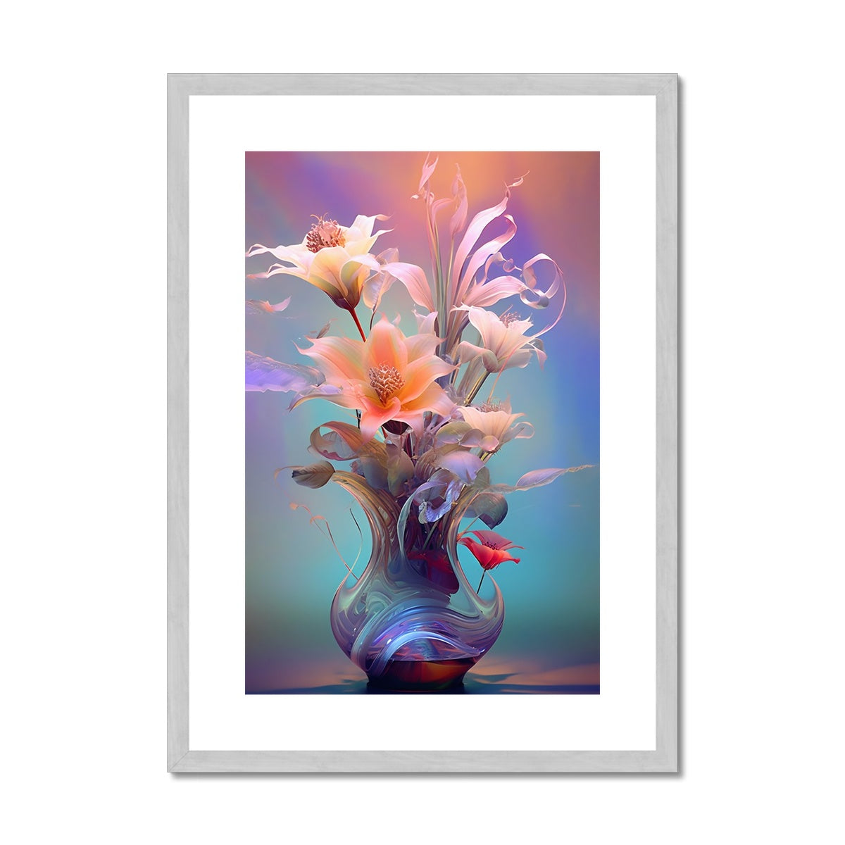 Flower Vase Antique Framed & Mounted Print